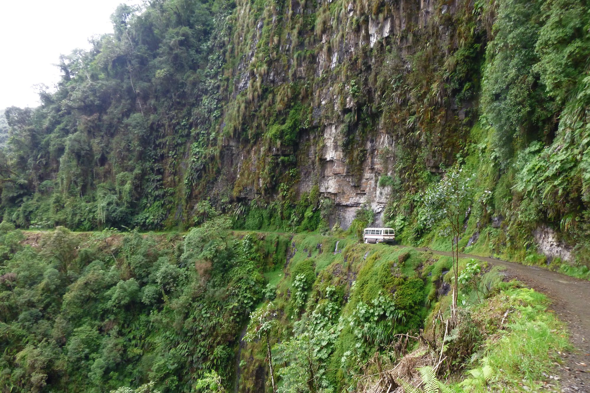 Reisverslaag Bolivia: We survived the Death Road - De smalle, bochtige wegen van de Death road... zonder vangrail