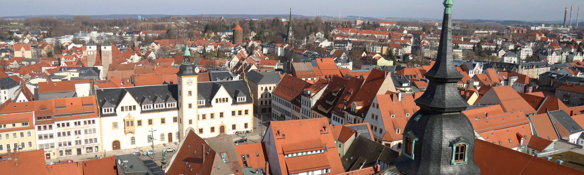 Freiberg, de zilverstad in Saksen - Panoramisch uitzicht vanaf de Petrikirche