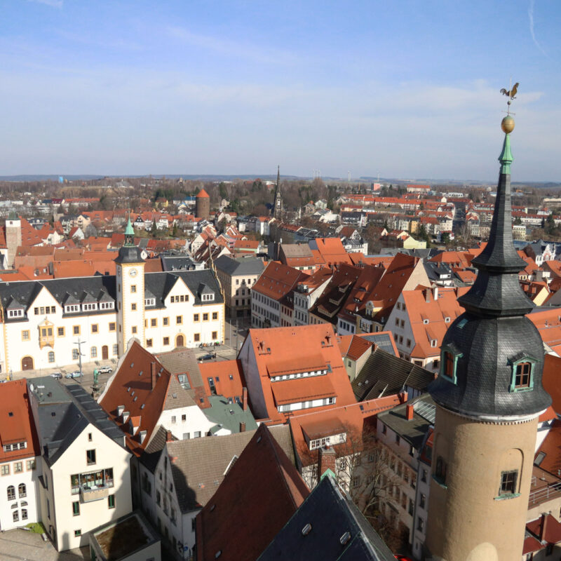 Freiberg, de zilverstad in Saksen - Panoramisch uitzicht vanaf de Petrikirche