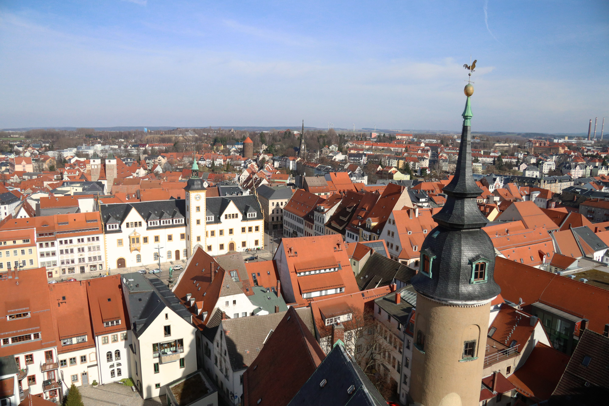 Freiberg, de zilverstad in Saksen - Panoramisch uitzicht vanaf de Petrikirche