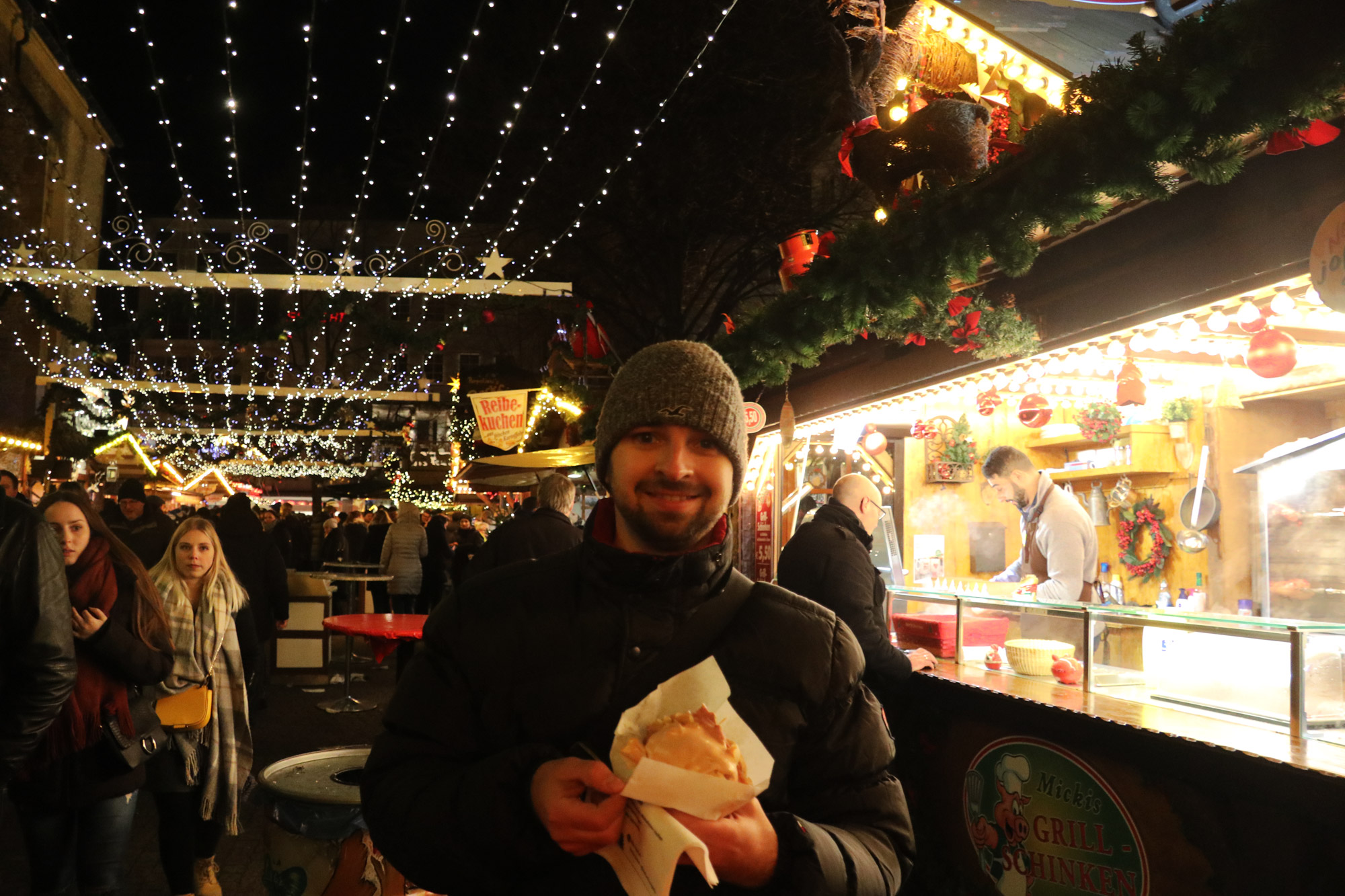 Bielefeld kerstmarkt - Grill Schinken