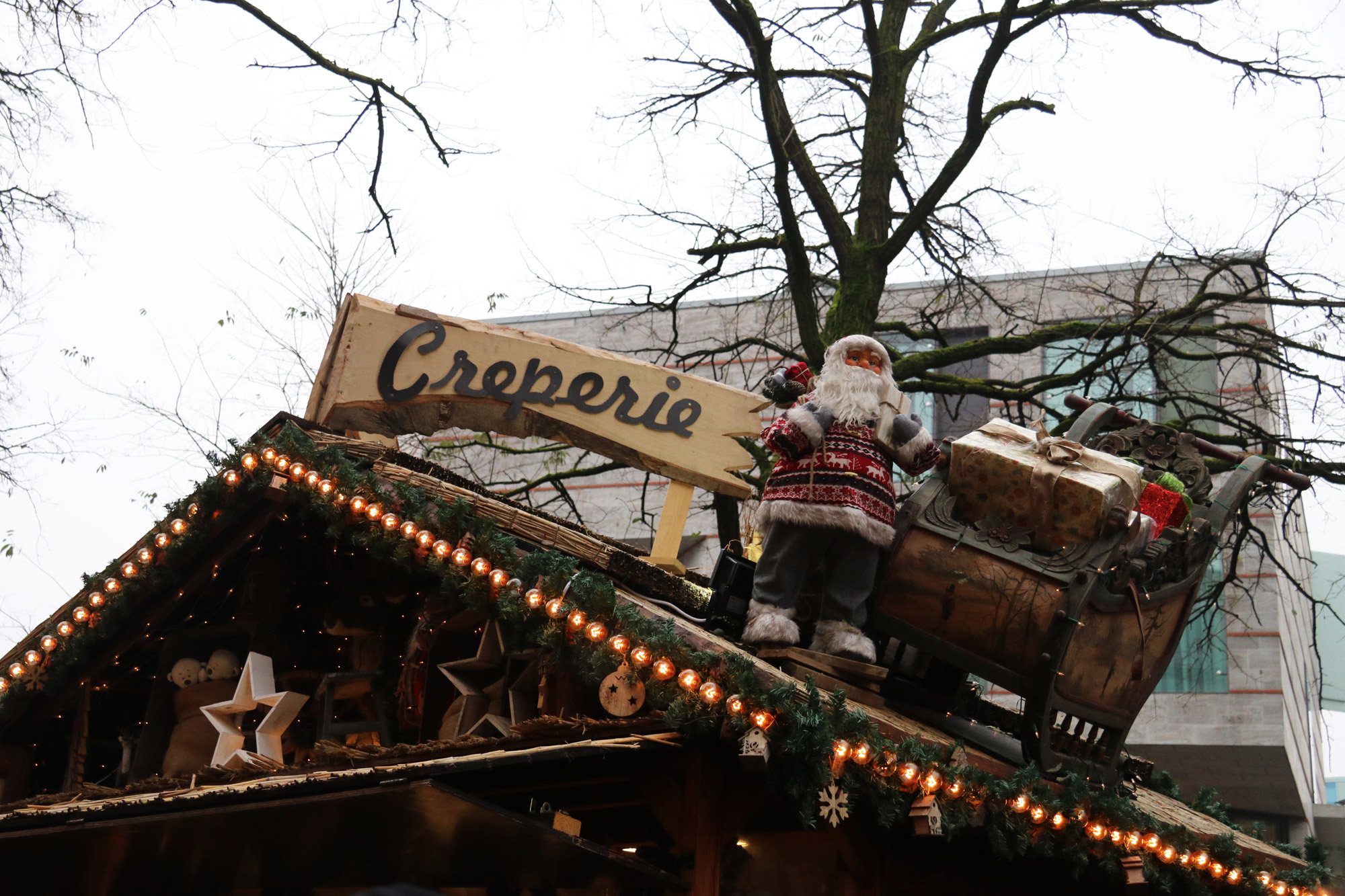 Münster kerstmarkt - Versierde stands