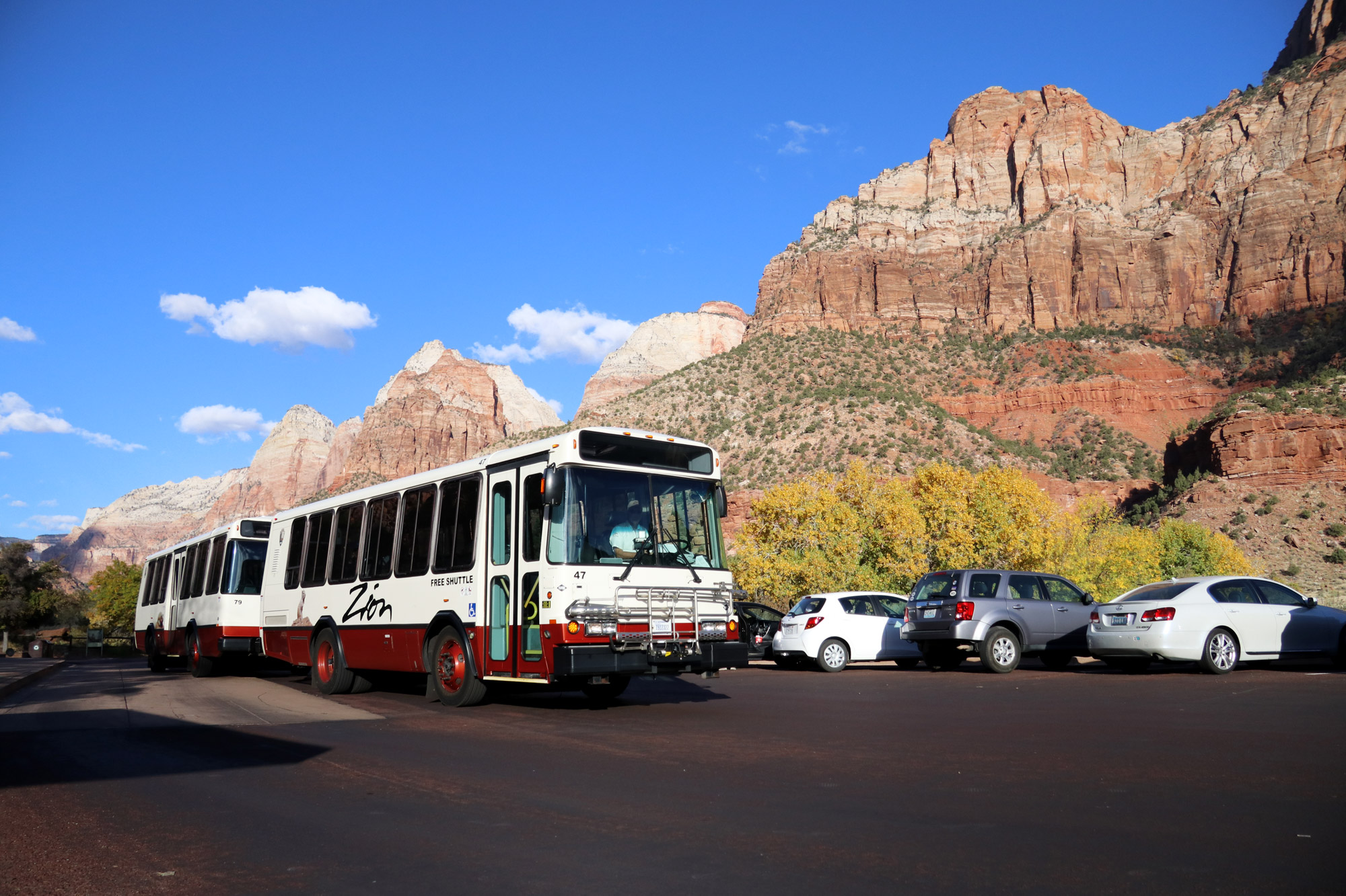 Amerika dag 15 - Zion National Park - Shuttlebus