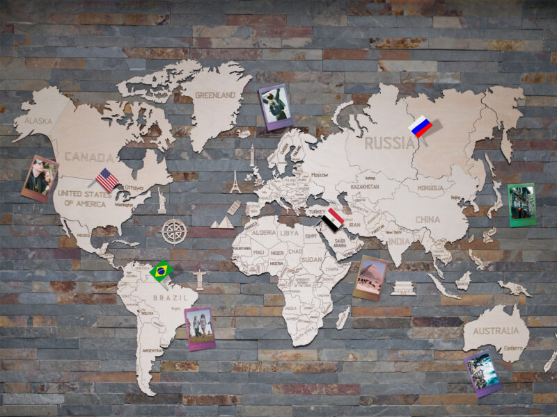 Houten wereldkaart van Coolgift - Reizen & Reistips