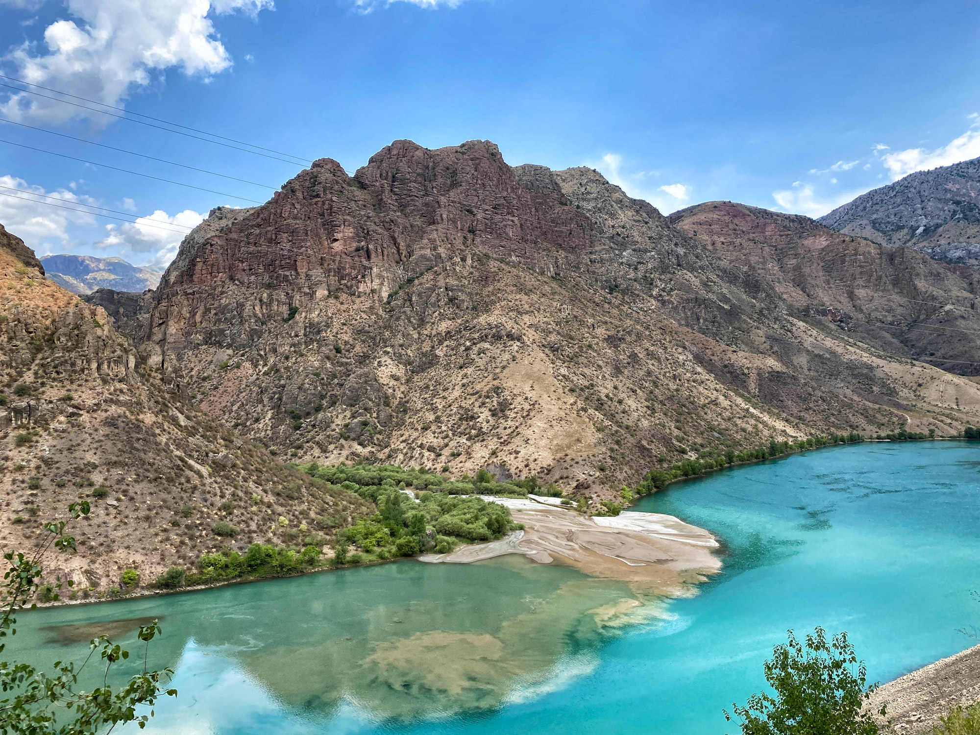 Reisroute Kirgizië - Naryn rivier