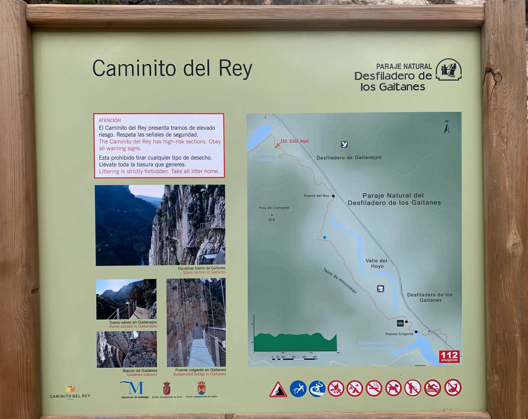 Caminito del Rey; koningspad in verval, restauratie en parkeren