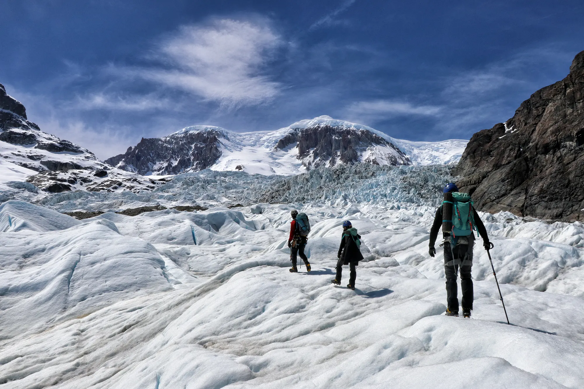 Wandelen op de Calluqueo Glaciar